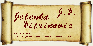 Jelenka Mitrinović vizit kartica